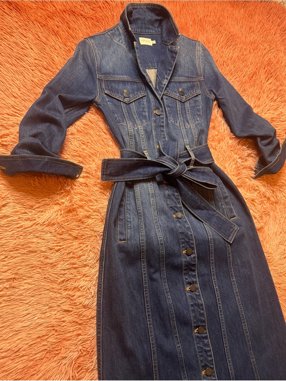 NWOT Alice + Olivia Daren Maxi Denim Jacket/Dress. Size XS - Picture 13 of 16